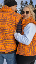 Load image into Gallery viewer, baba, vêtement fait main, quebec, artisan, local, mode consciente, veste, orange