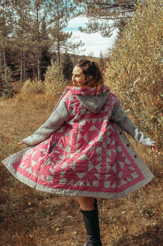 baba, vêtement fait main, quebec, artisan, local, mode consciente, fee, manteau, long