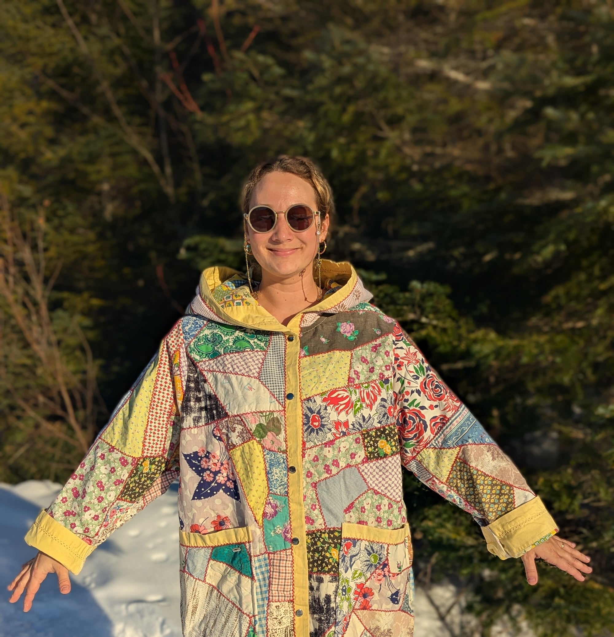 baba, vêtement fait main, mode consciente, artisan, québec, côte de beaupré, manteau,quilt