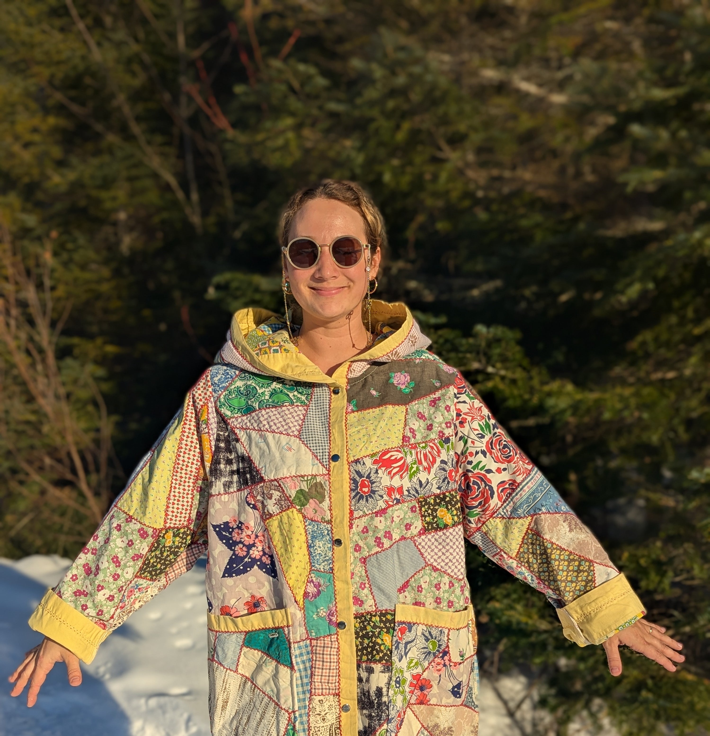 baba, vêtement fait main, mode consciente, artisan, québec, côte de beaupré, manteau,quilt