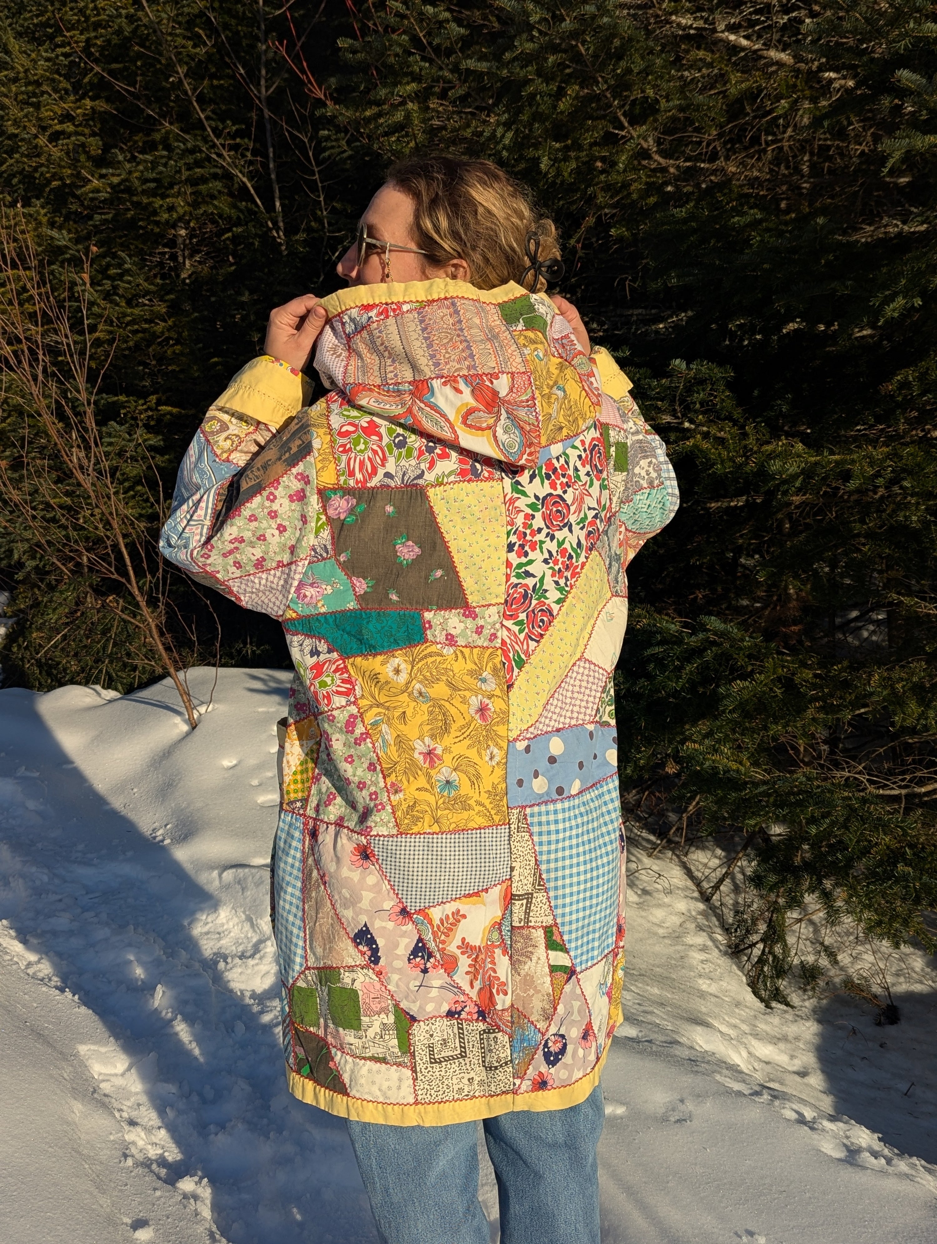 baba, vêtement fait main, mode consciente, artisan, québec, côte de beaupré, manteau,quilt