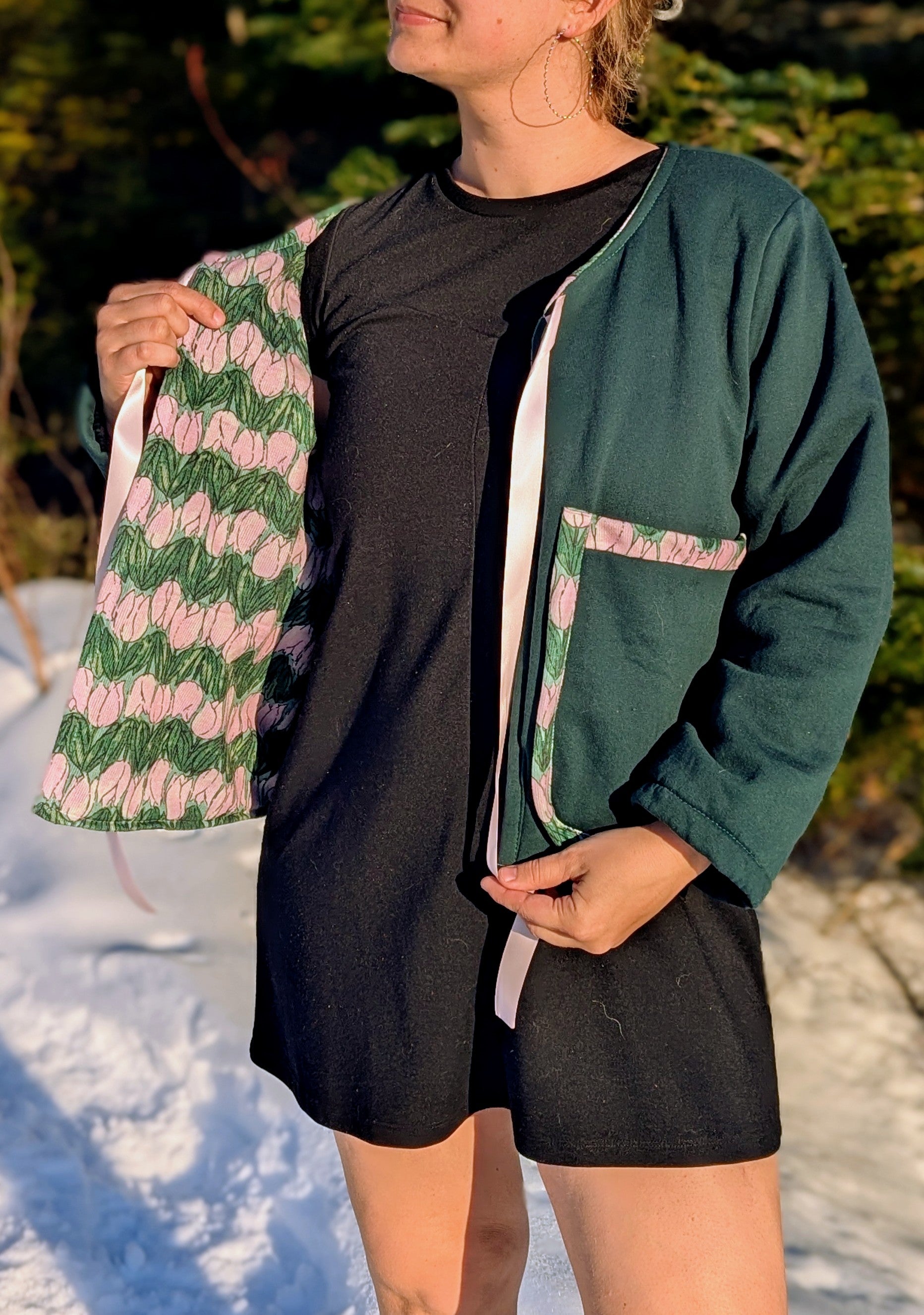 baba, vêtement fait main, mode consciente, artisan, québec, côte de beaupré, veste, réversible