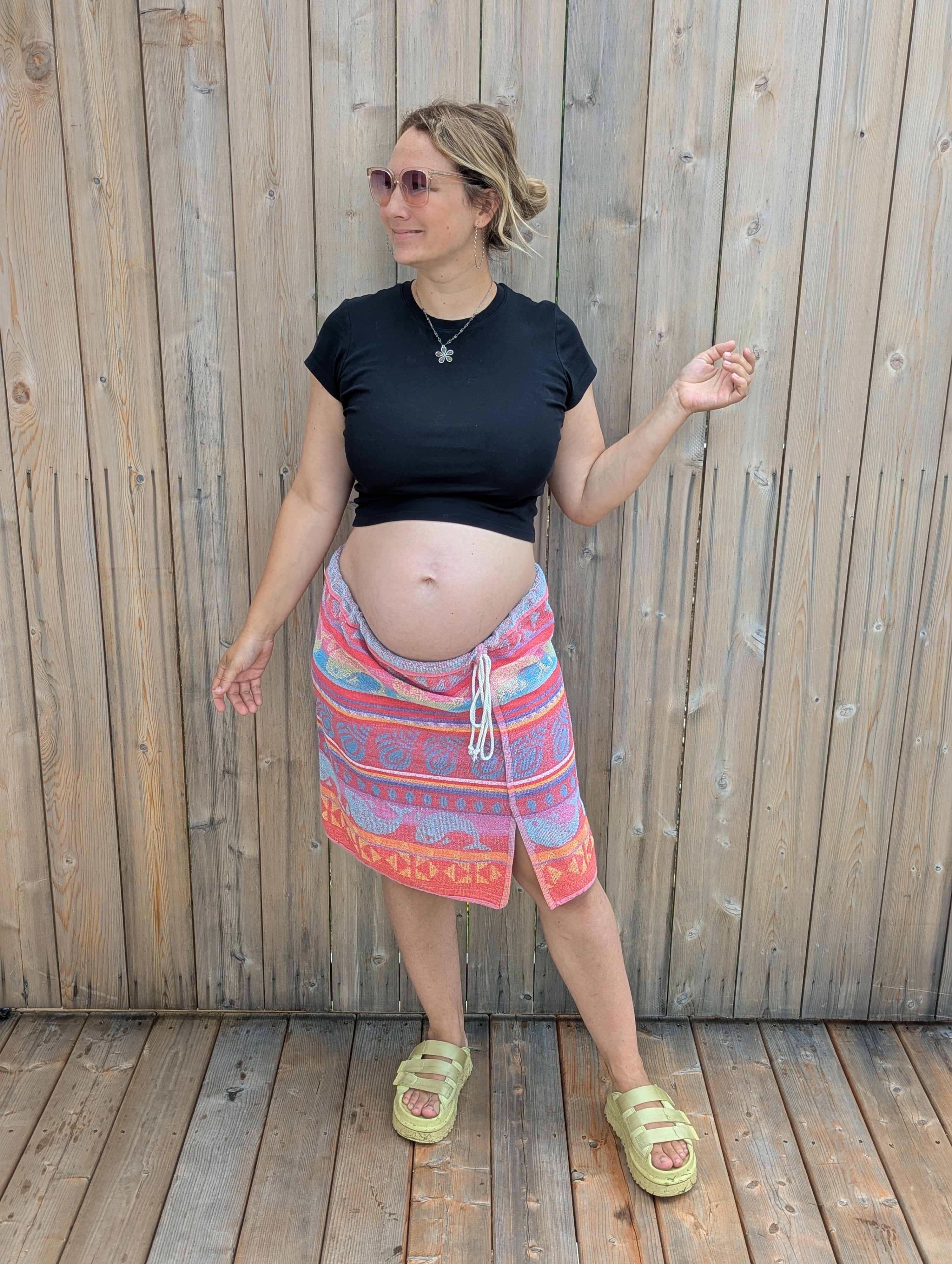 baba, vêtement fait main, mode consciente, artisan, québec, côte de beaupré, jupe, été, serviette

