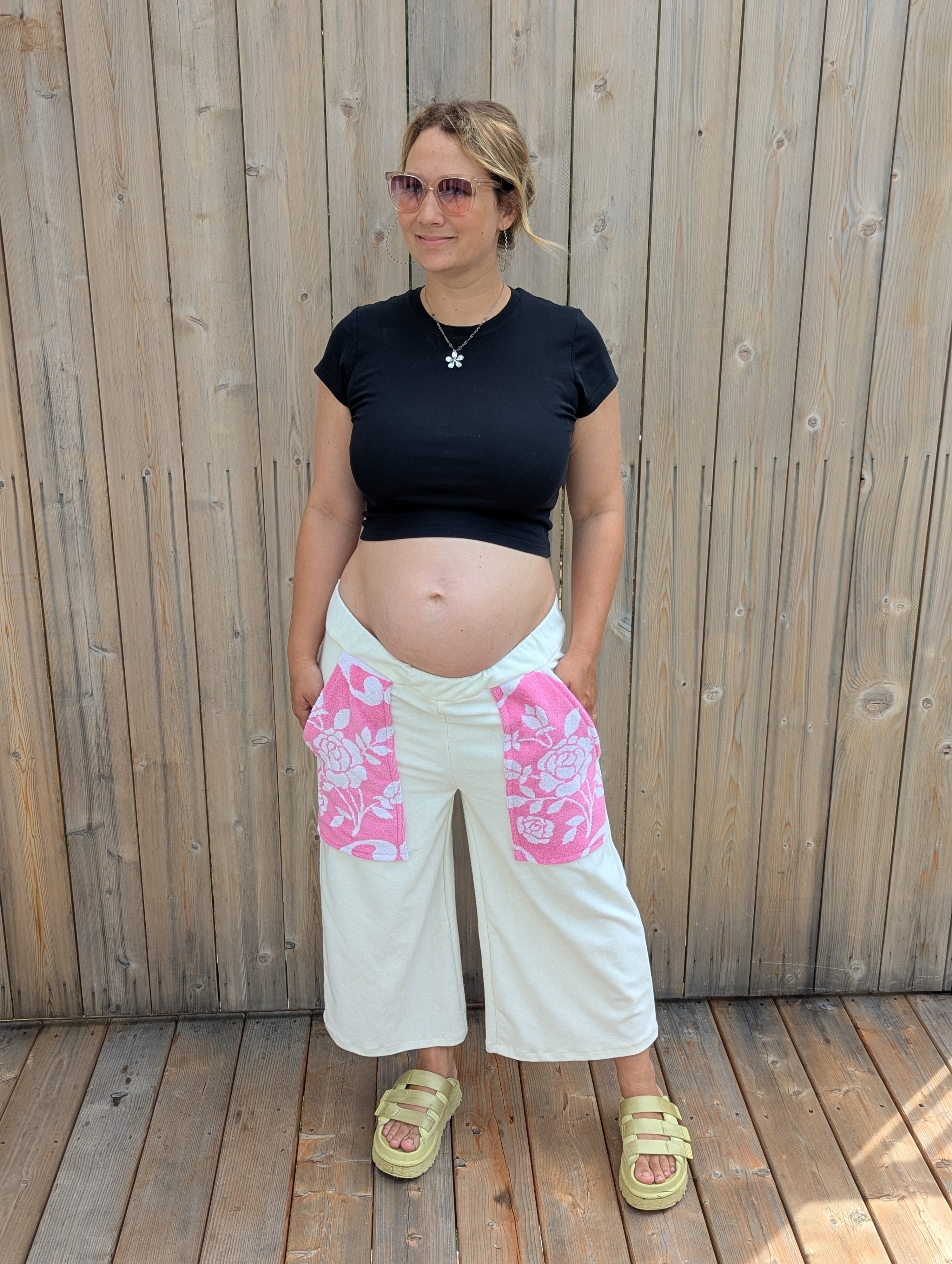 baba, vêtement fait main, mode consciente, artisan, québec, côte de beaupré, pantalon, été, serviette

